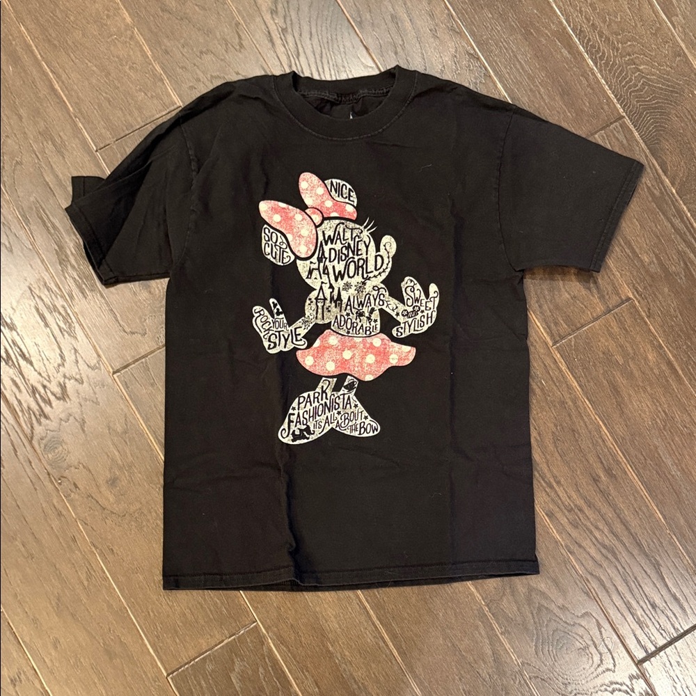 Disney Black Tee with Minnie Mouse Graphic